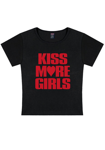 Kiss More Girls Heart Pride Y2K Baby Tee Cherrykitten