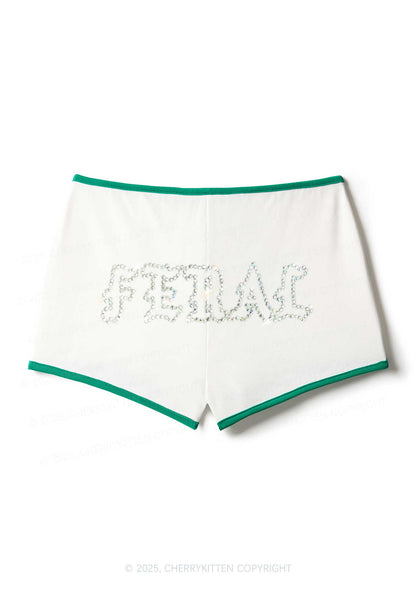 Rhinestone Feral Y2K Booty Shorts Cherrykitten