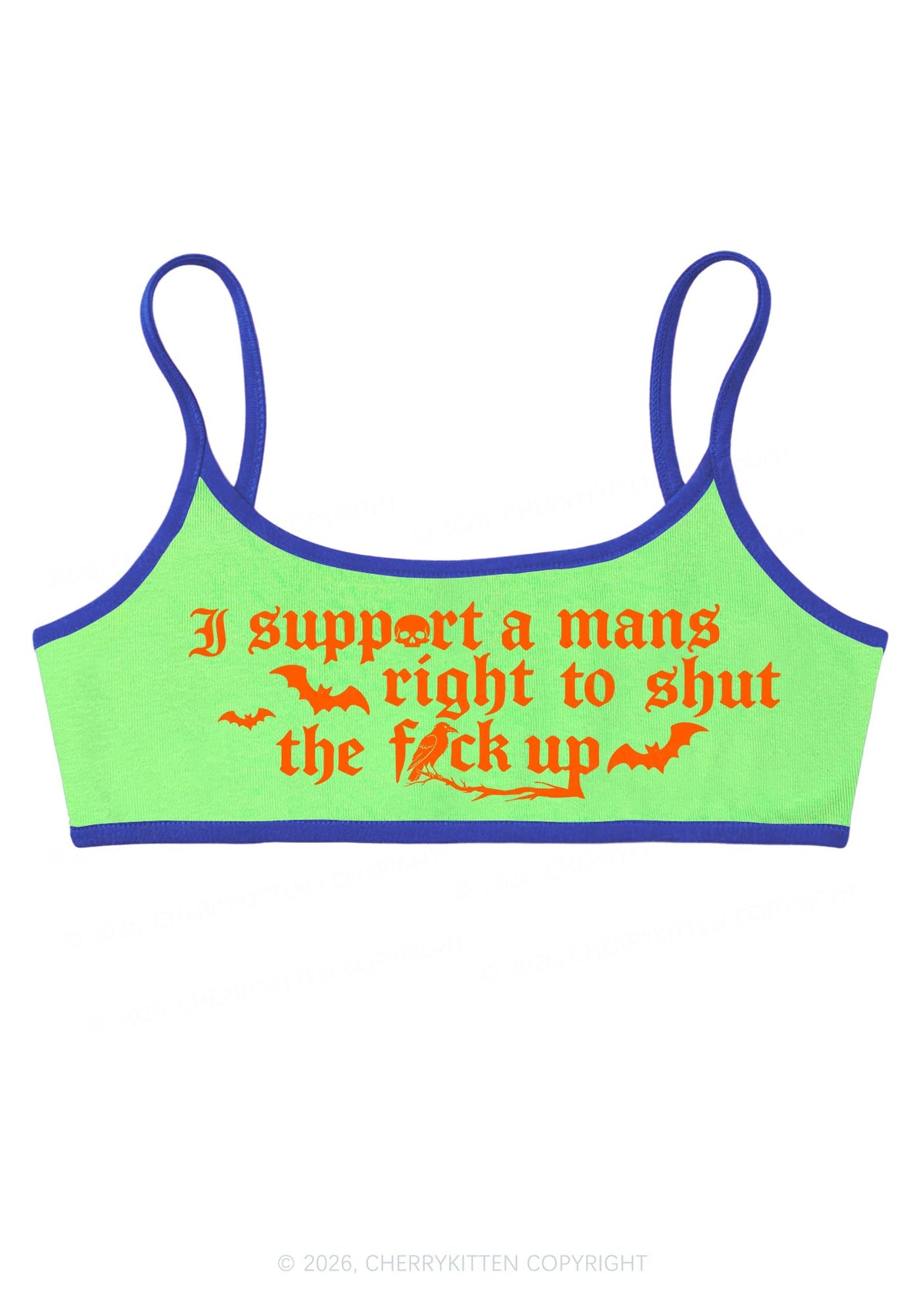 Halloween Gothic Support Mans Right Y2K Super Crop Cami Cherrykitten