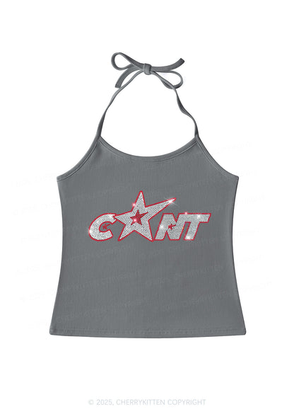 Rhinestone Star Cxxt Y2K Halter Neck Cami Cherrykitten