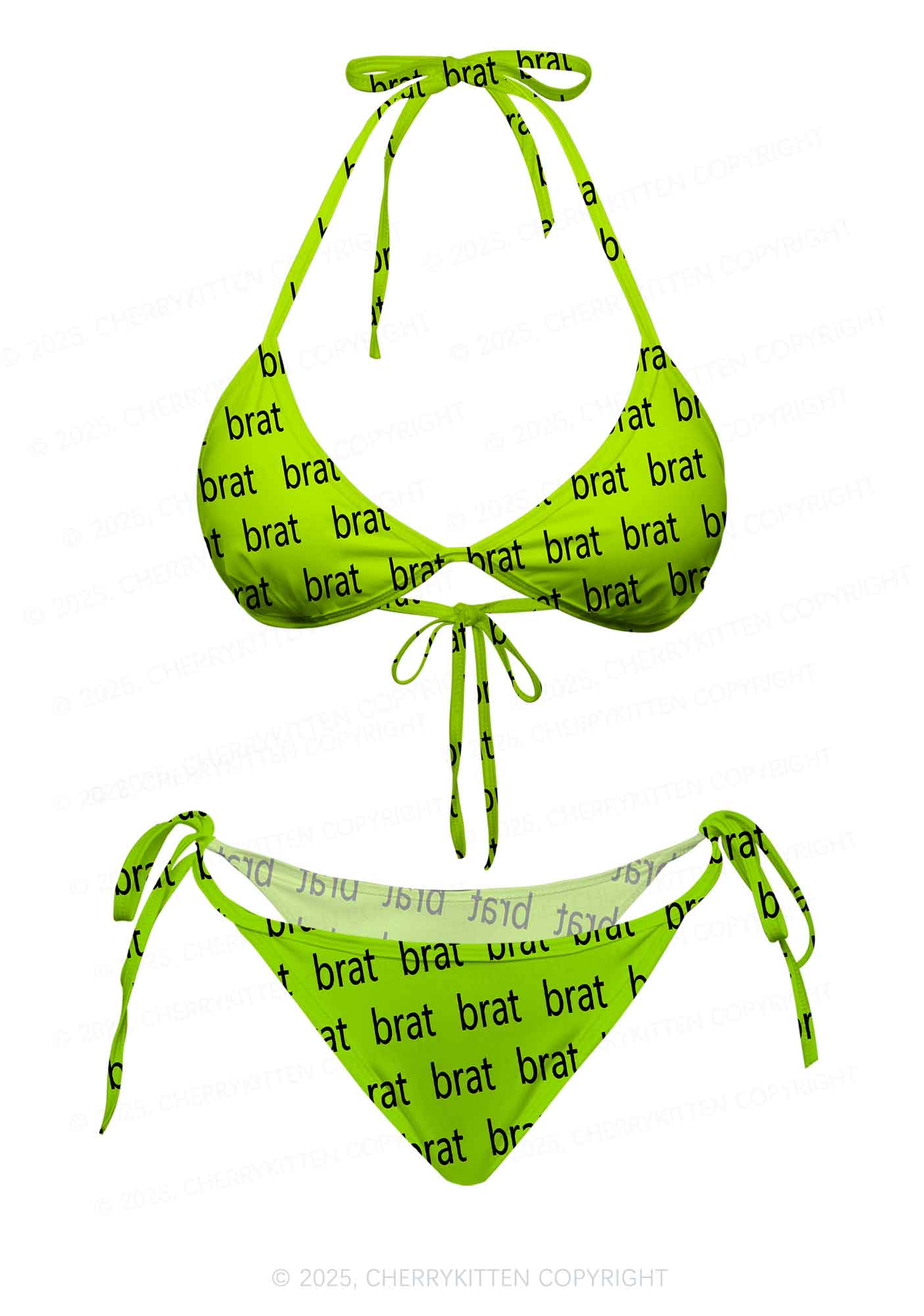 Brat Summer Y2K Print Bikini Set Cherrykitten