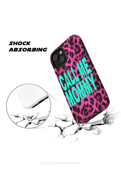 Call Me Mommy Pink Leopard Y2K Phone Case Cherrykitten