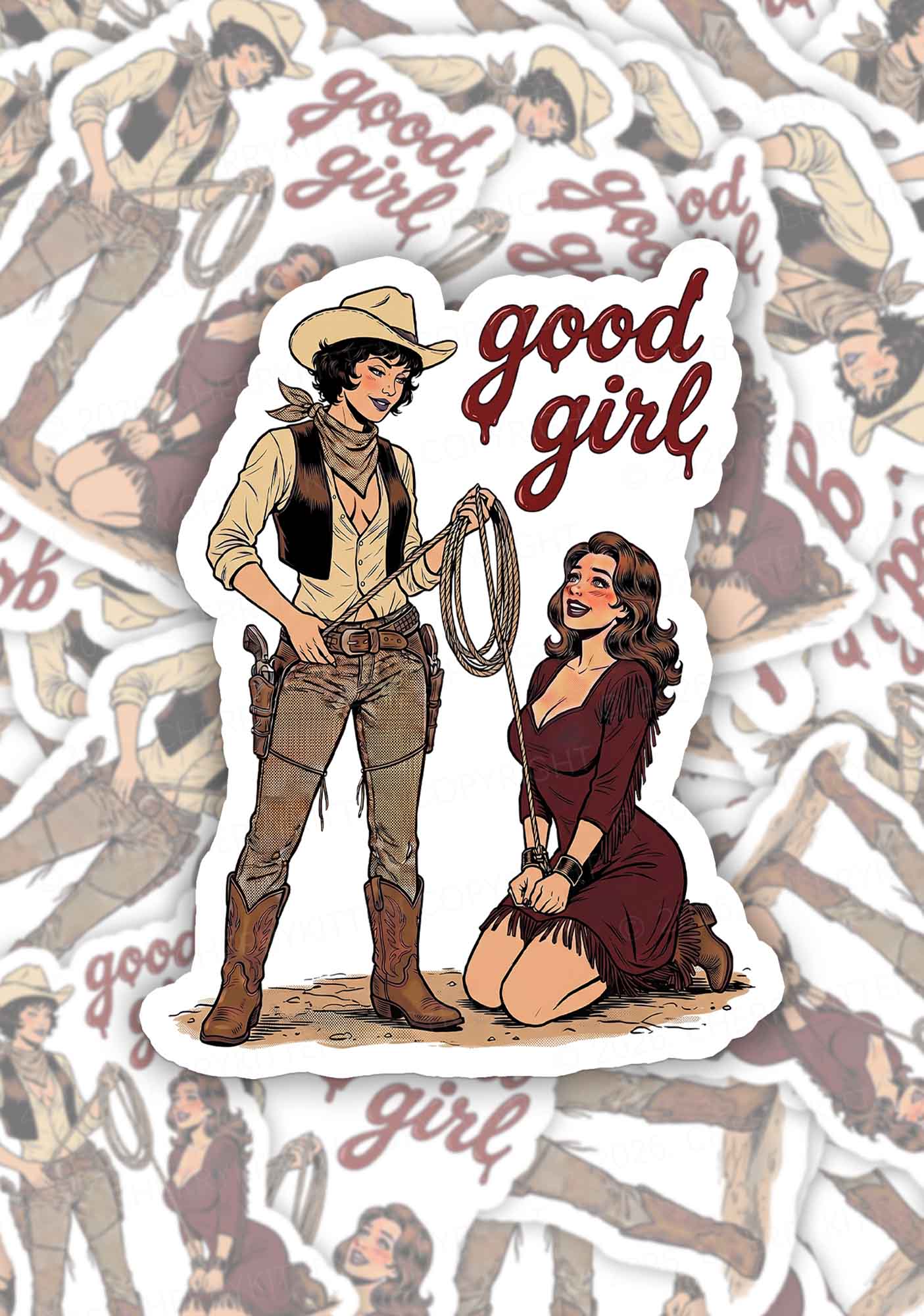 Good Girl Western Cowgirls Pride 1pc Y2K Sticker Cherrykitten