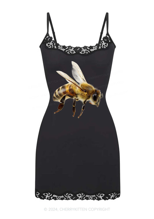 Flying Bee Y2K Lace Slip Dress Cherrykitten