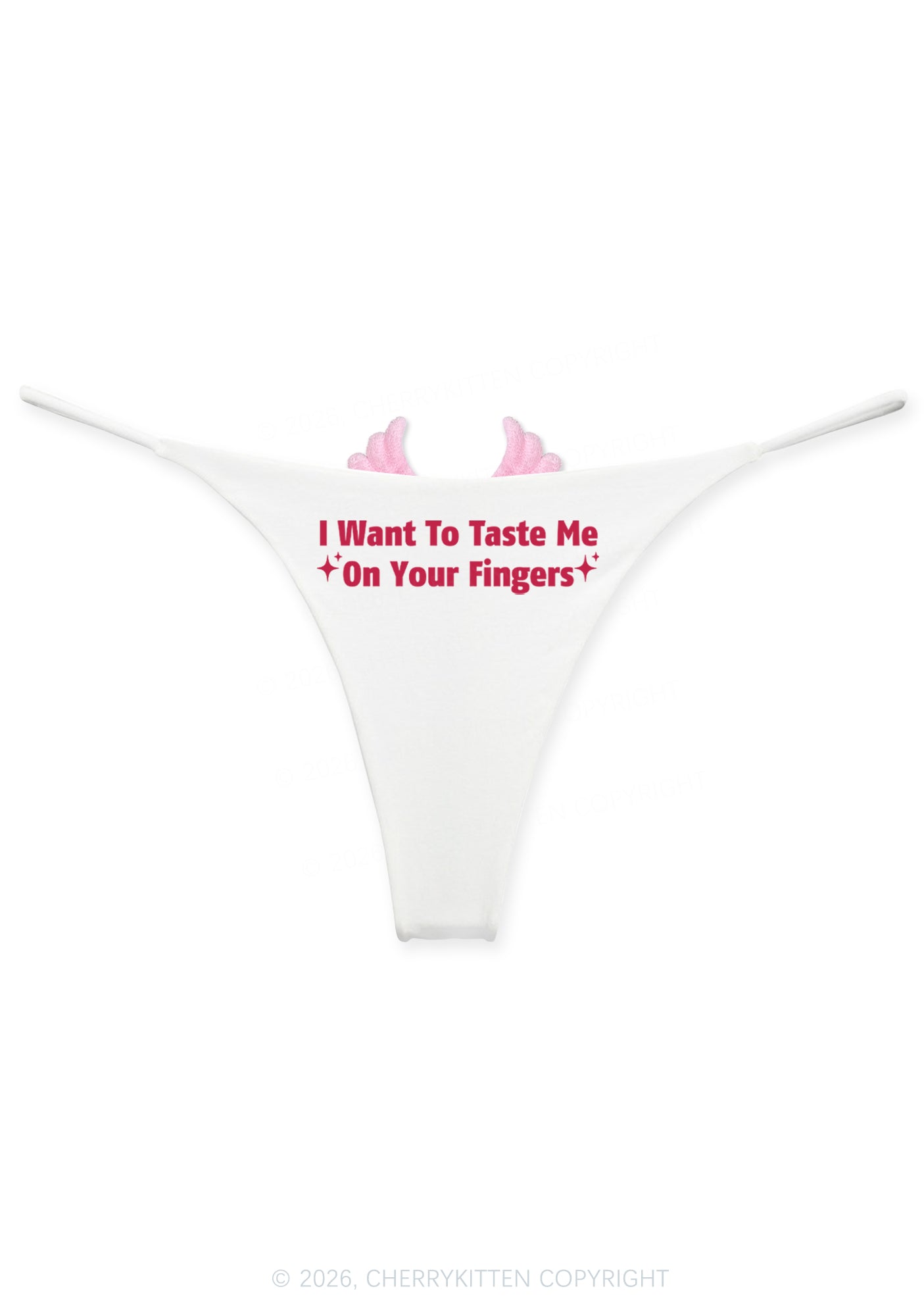 Taste Me On Fingers Y2K Goth Angel Wings Bikini String Thong Cherrykitten