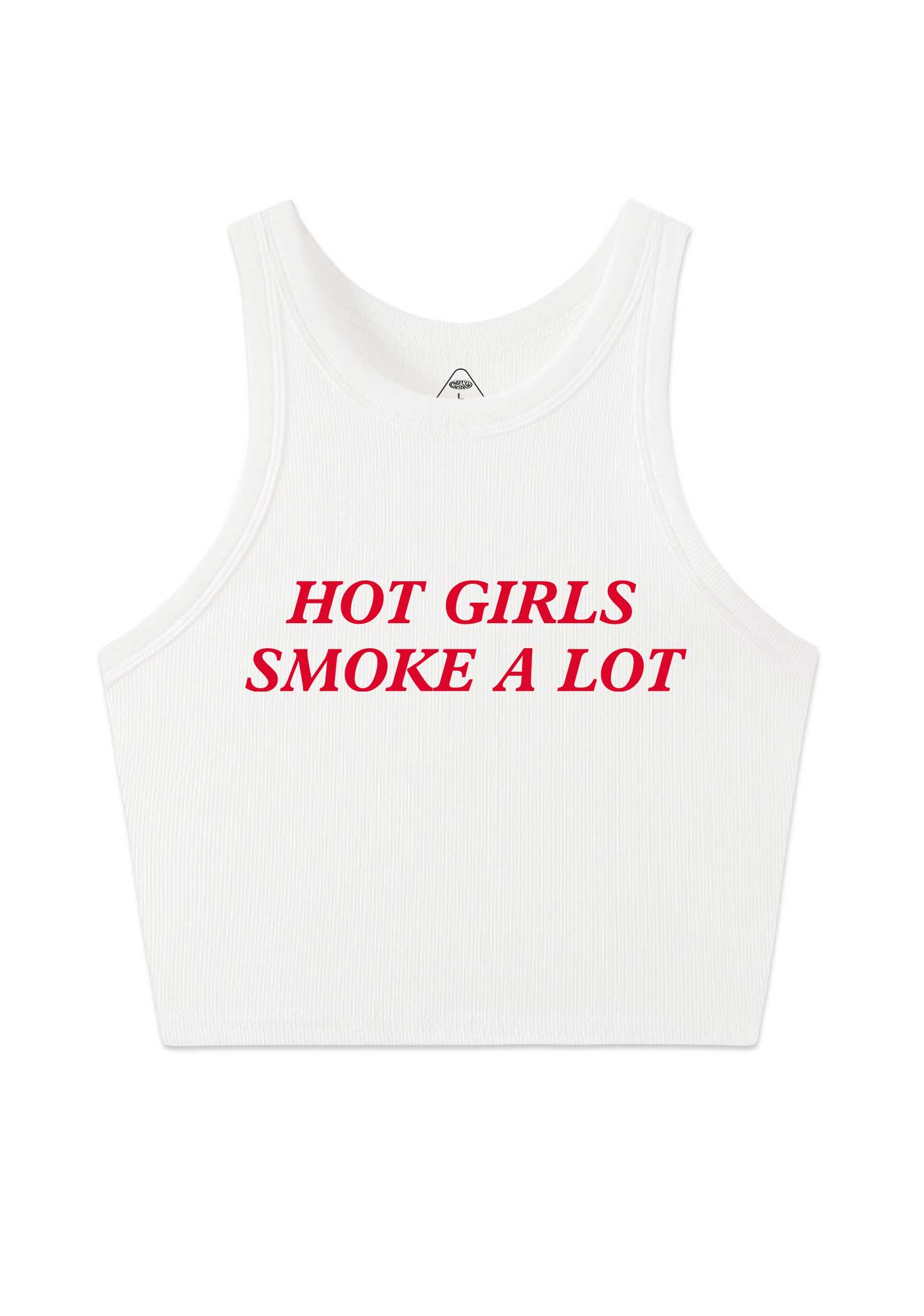 Hot Girls Smoke A Lot Y2K Crop Tank Top Cherrykitten