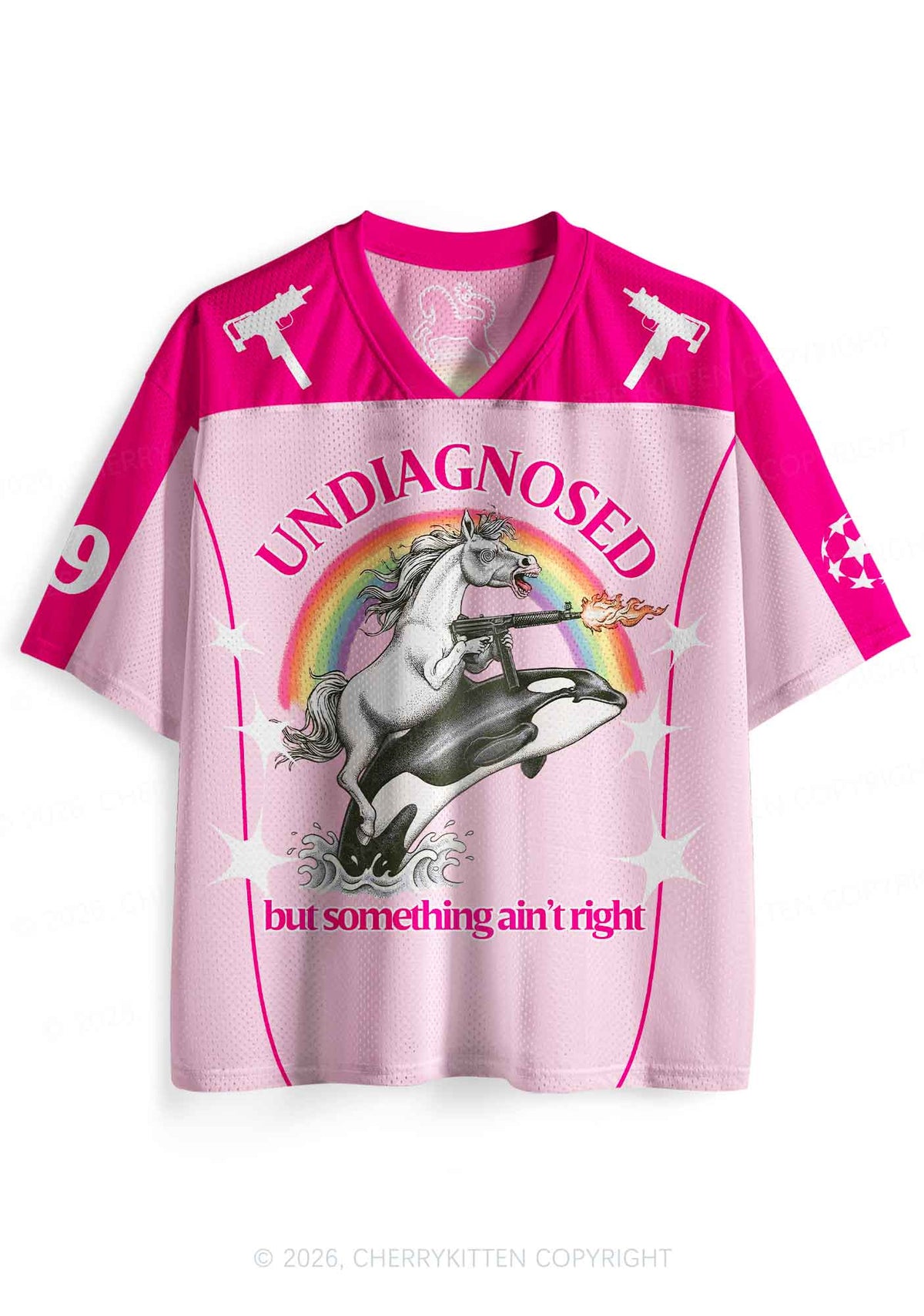 Undiagnosed But Something Aint Right Y2K Sport Jersey Shirts Cherrykitten