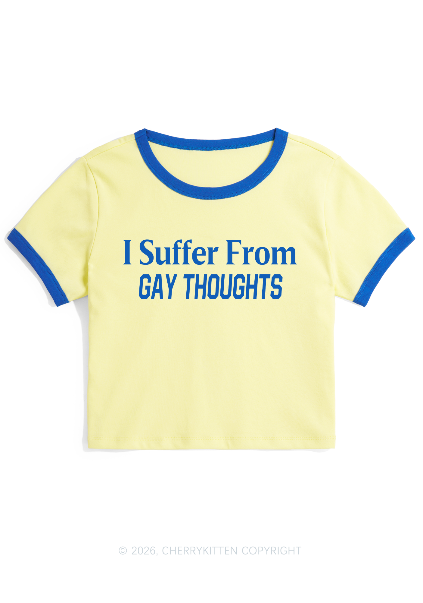 Suffer From Gay Thoughts Pride Y2K Ringer Tee Cherrykitten