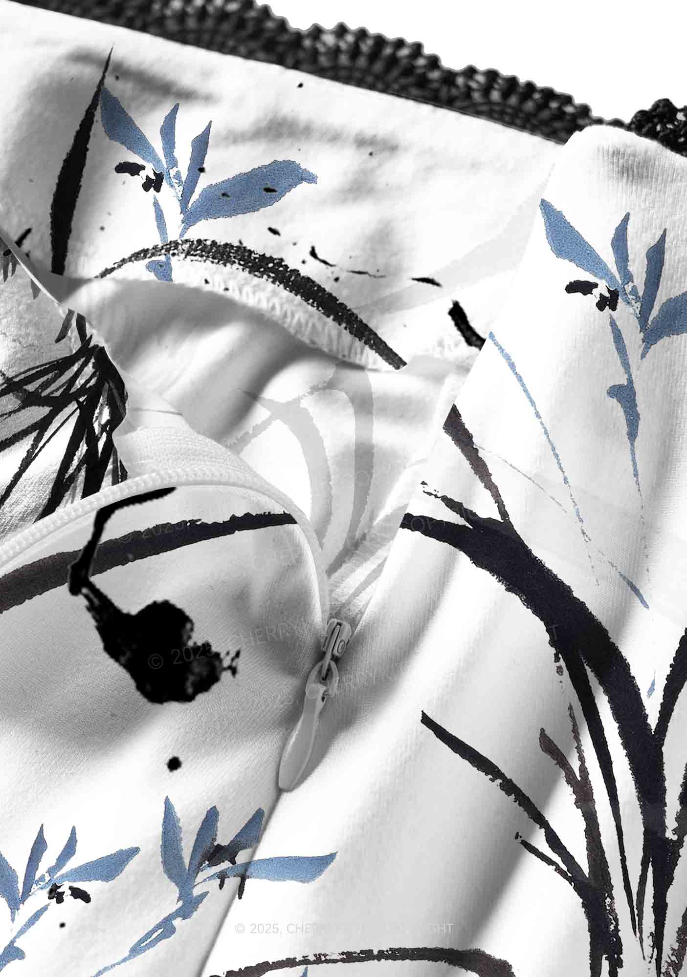 Ink Carp Y2K Print Midi Skirt Cherrykitten