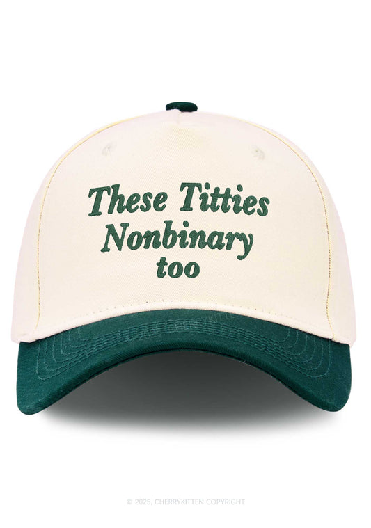 Embroidered Txtties Nonbinary Too Y2K Color Block Baseball Cap Cherrykitten