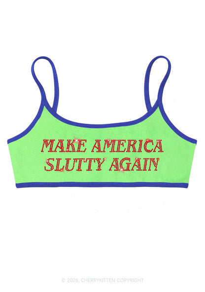 Rhinestone Make America Slxtty Y2K Super Crop Cami Cherrykitten