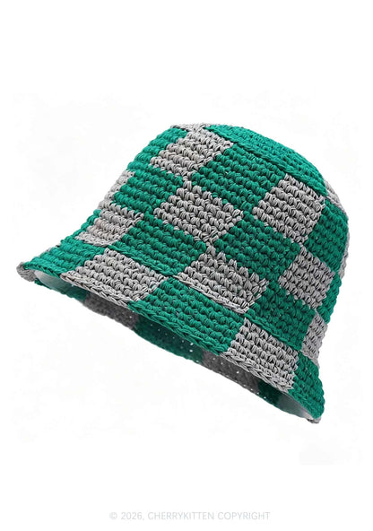 Y2K Checkerboard Bucket Hat Cherrykitten