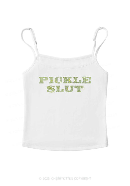 Rhinestone Pickle Slxt Y2K Spaghetti Strap Cami Cherrykitten