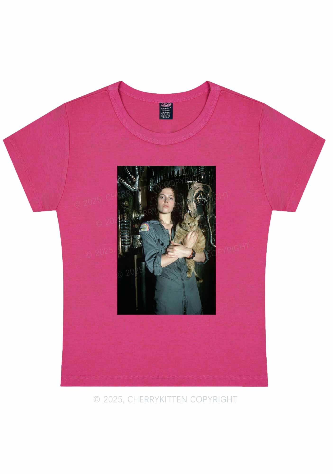 Halloween Space Lady Cat Y2K Baby Tee Cherrykitten
