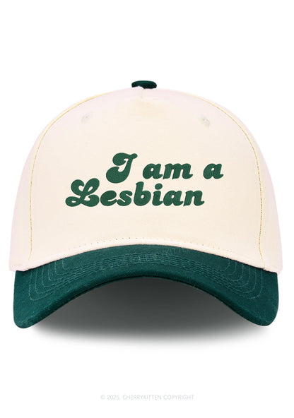 Embroidered Im Lesbian Pride Y2K Color Block Baseball Cap Cherrykitten
