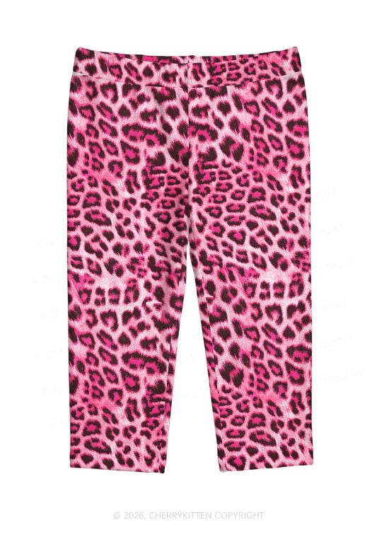 Pink Leopard Y2K Print Capri Pants Cherrykitten