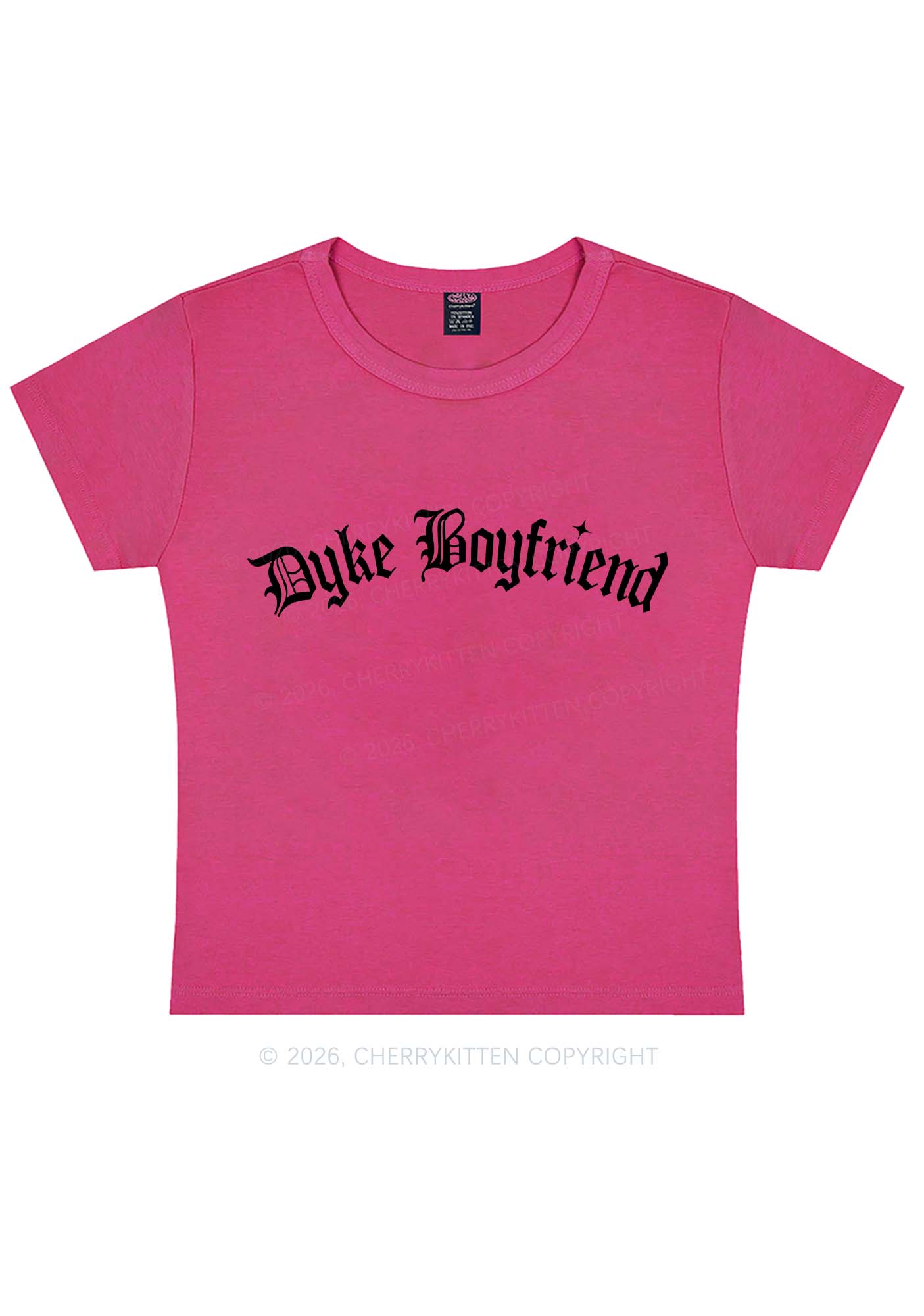 Dyke Boyfriend Pride Y2K Baby Tee Cherrykitten