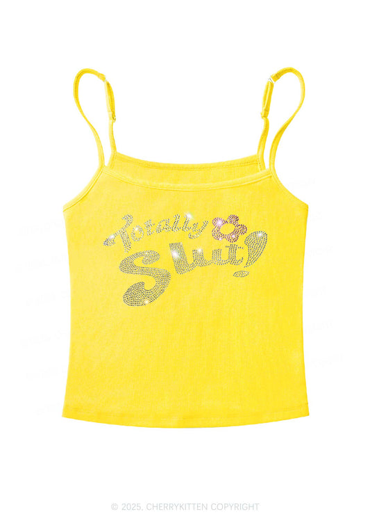 Rhinestone Totally Slxt Y2K Spaghetti Strap Cami Cherrykitten