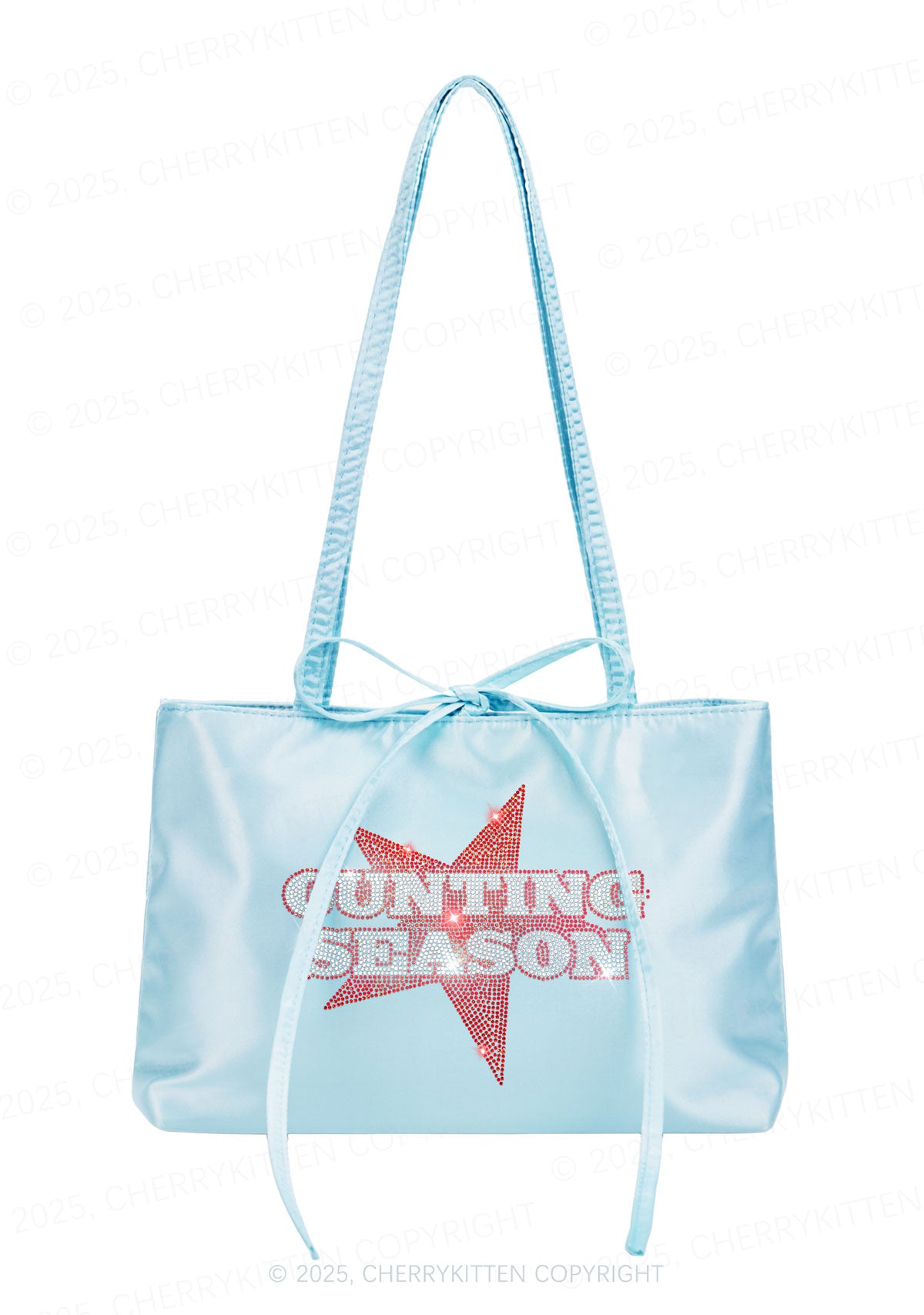 Rhinestone Cunting Season Y2K Satin Bags Cherrykitten