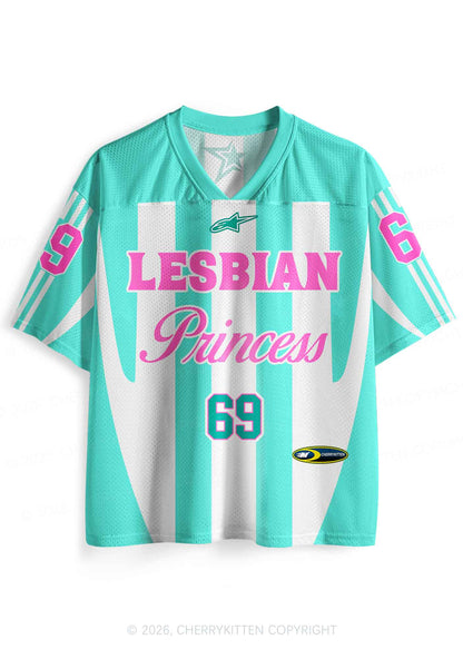 Mint Green Lesbian Princess Pride Y2K Sport Jersey Shirts Cherrykitten