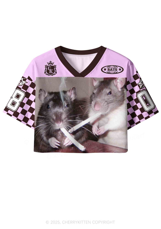 Custom Smoking Rats Y2K Crop Sport Jersey Shirts Cherrykitten