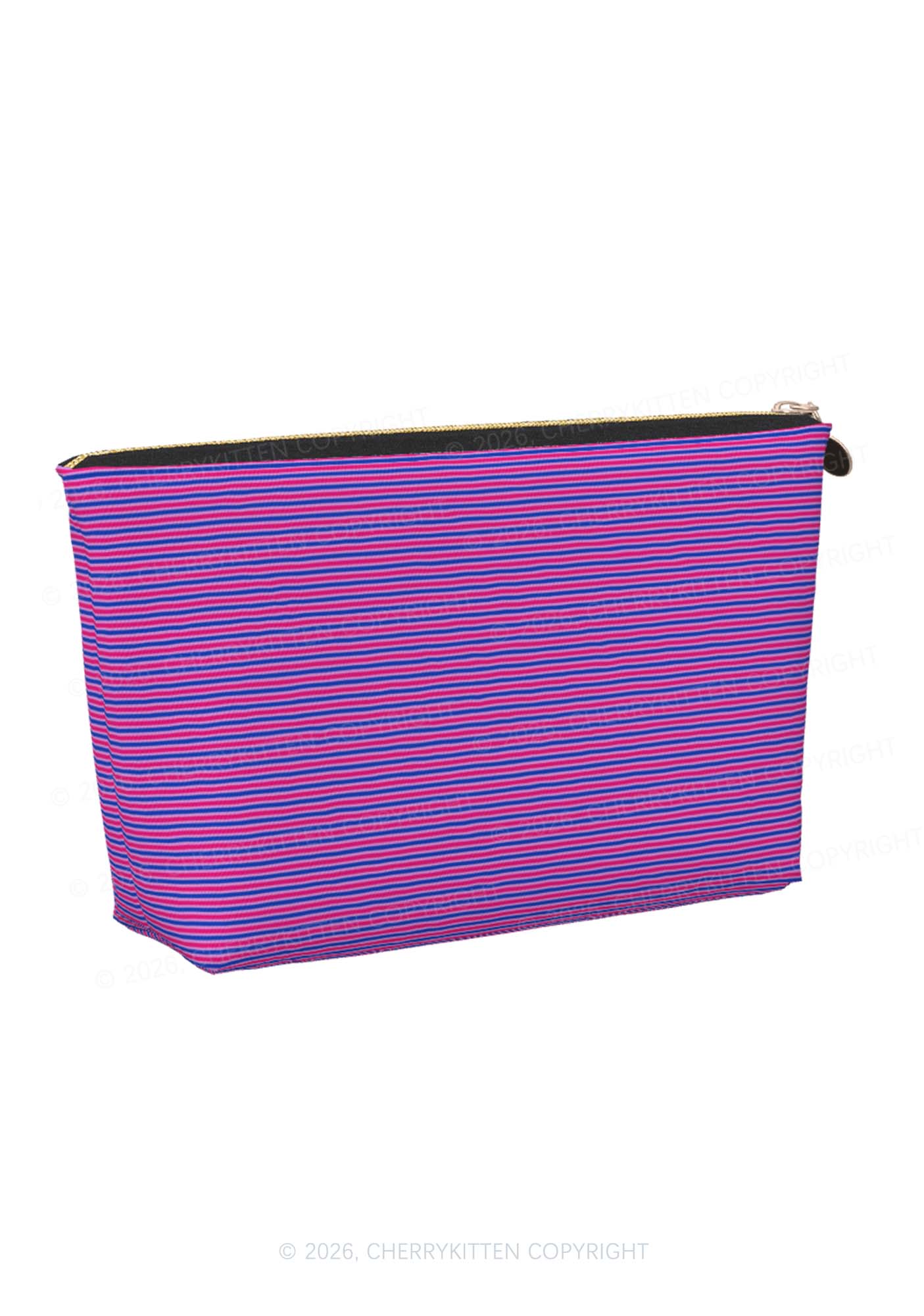 Bisexual Stripes Pride Y2K Makeup Bag Cherrykitten