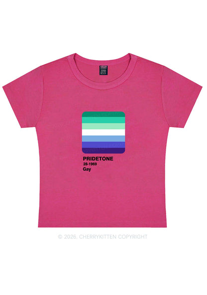Pridetone Gay Pride Y2K Baby Tee Cherrykitten