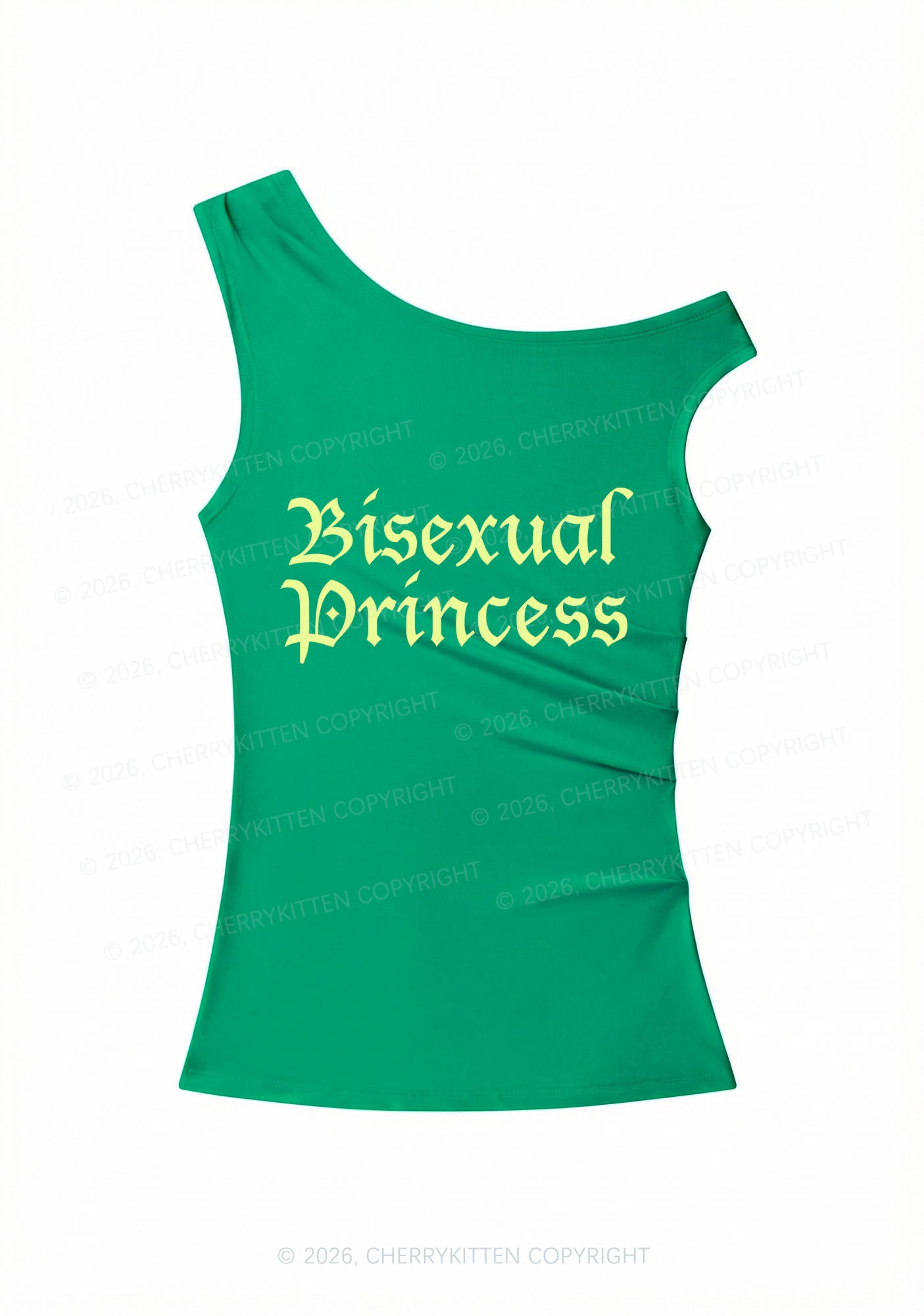 Bisexual Princess Y2K Off Shoulder Tank Top Cherrykitten