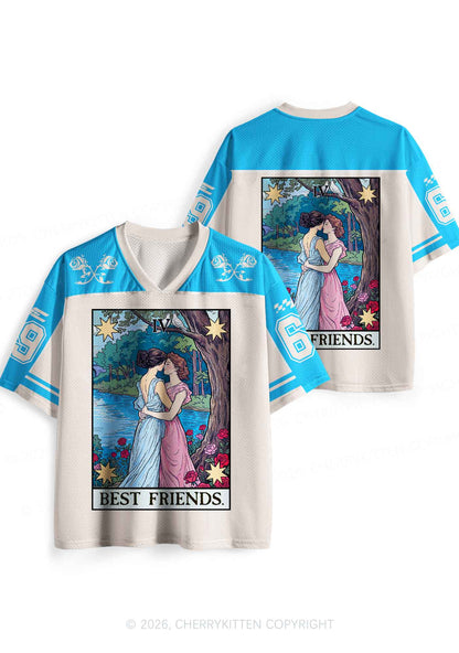 Blue Best Friends Pride Y2K Sport Jersey Shirts Cherrykitten