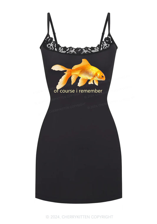I Remember Goldfish Y2K Lace Slip Dress Cherrykitten