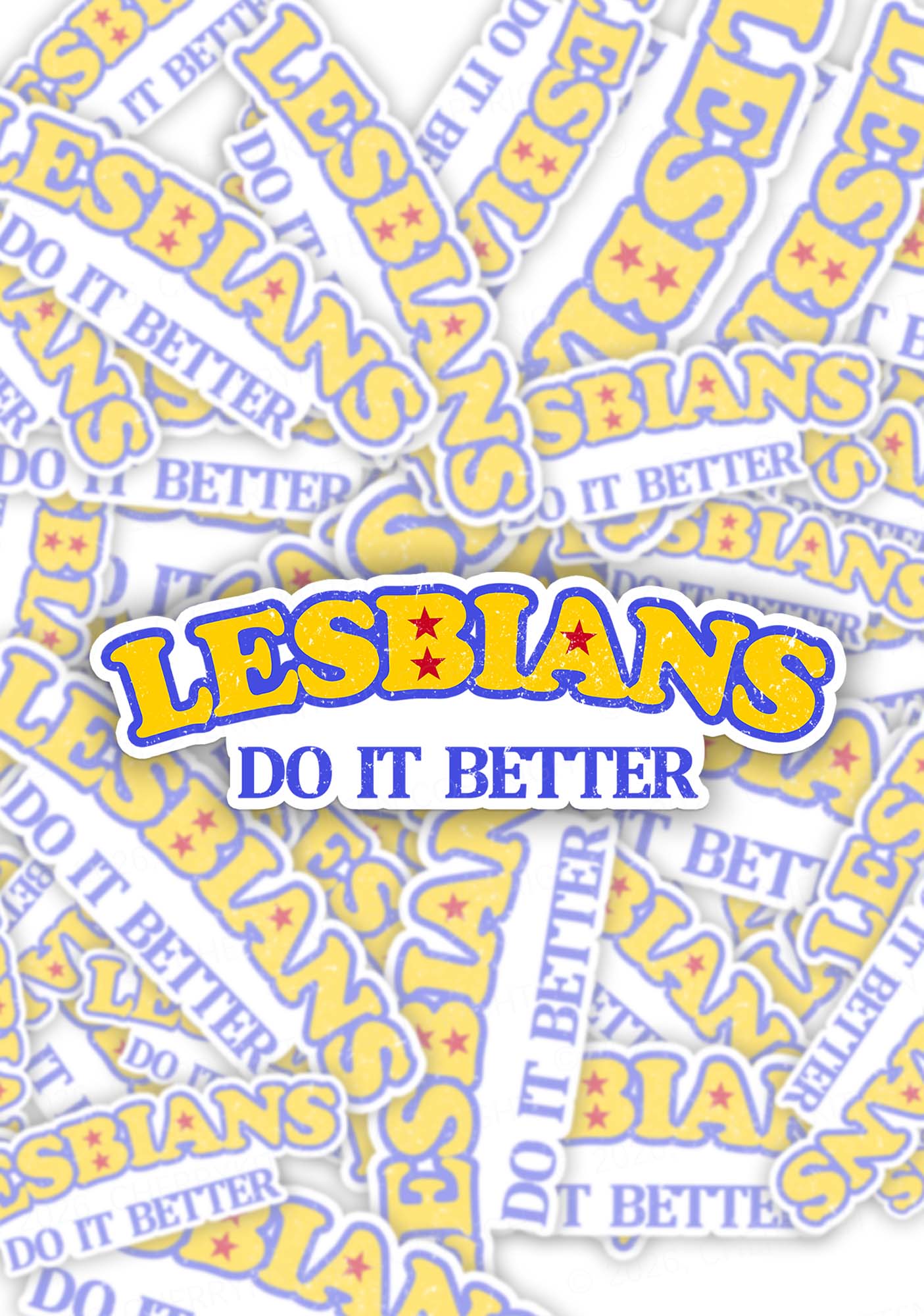 Lesbians Do It Better Pride 1pc Y2K Sticker Cherrykitten