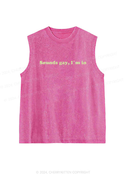 Sounds Gay Y2K Washed Tank Cherrykitten