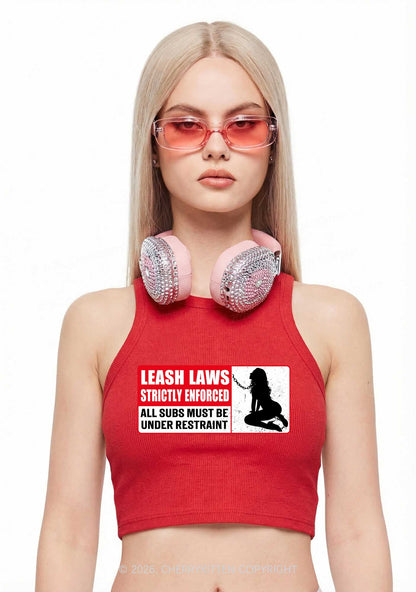 Leash Laws Strictly Enforced Y2K Crop Tank Top Cherrykitten