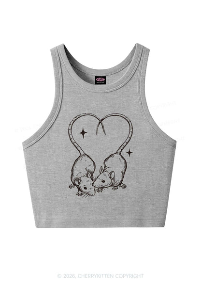 Two Rats Heart Tail Y2K Crop Tank Top Cherrykitten