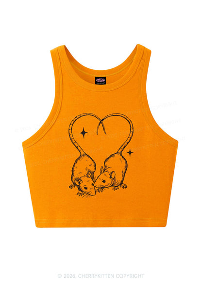 Two Rats Heart Tail Y2K Crop Tank Top Cherrykitten