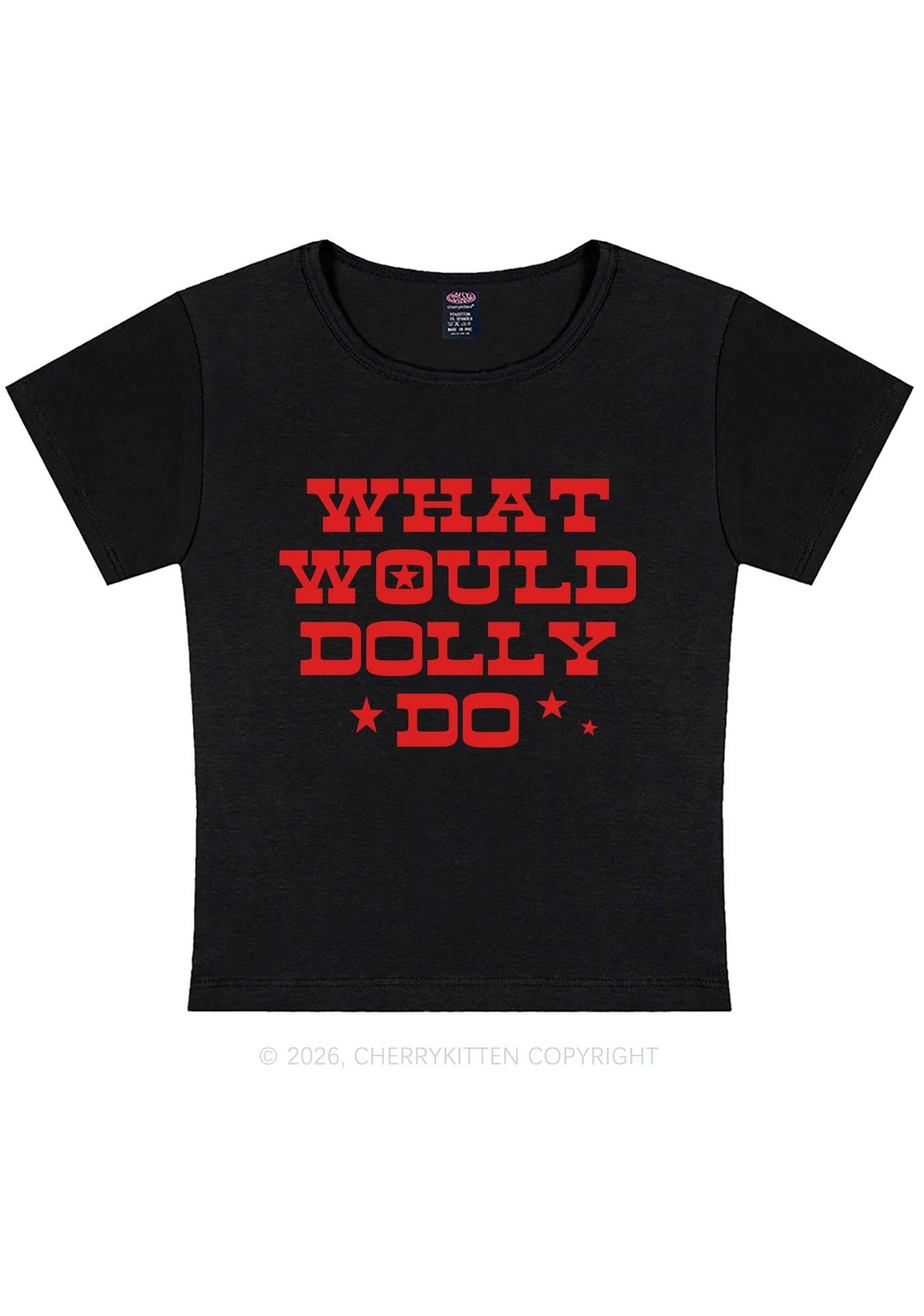 What Would Doll Do Y2K Baby Tee Cherrykitten