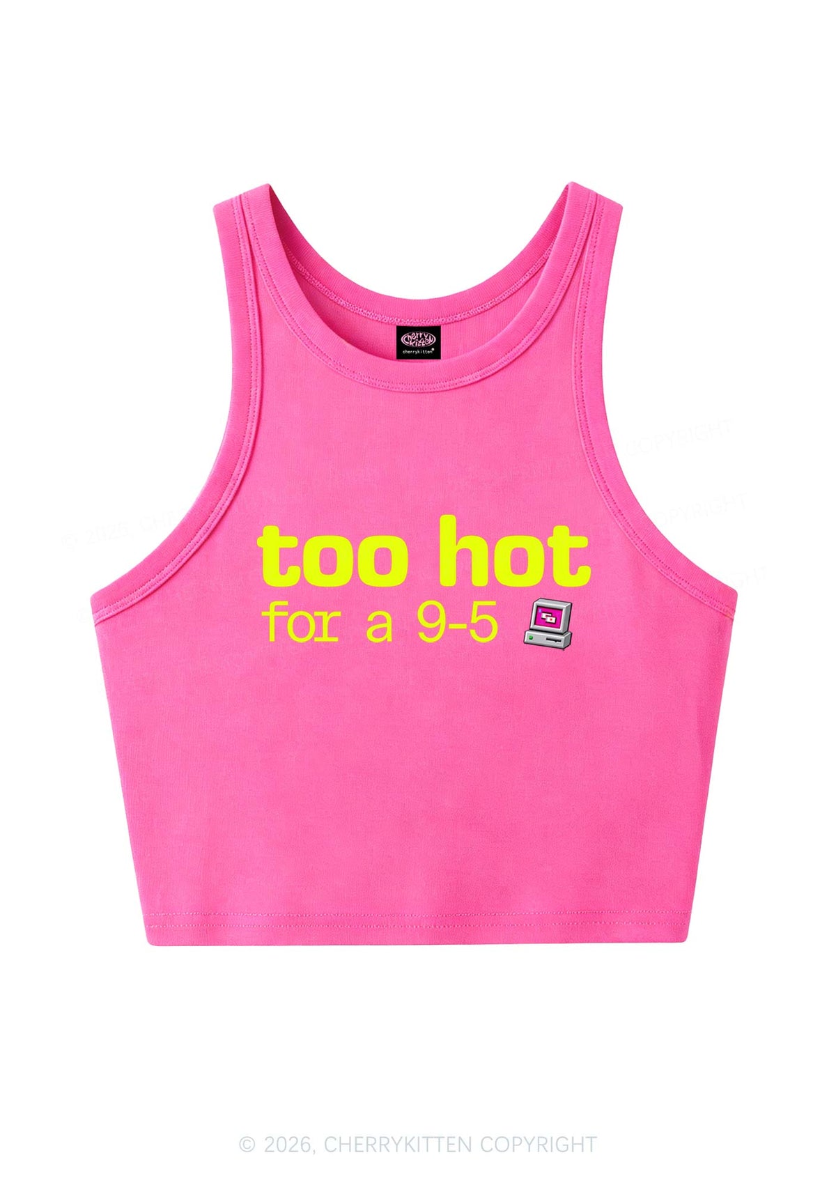 Too Hot For Nine To Five Y2K Crop Tank Top Cherrykitten