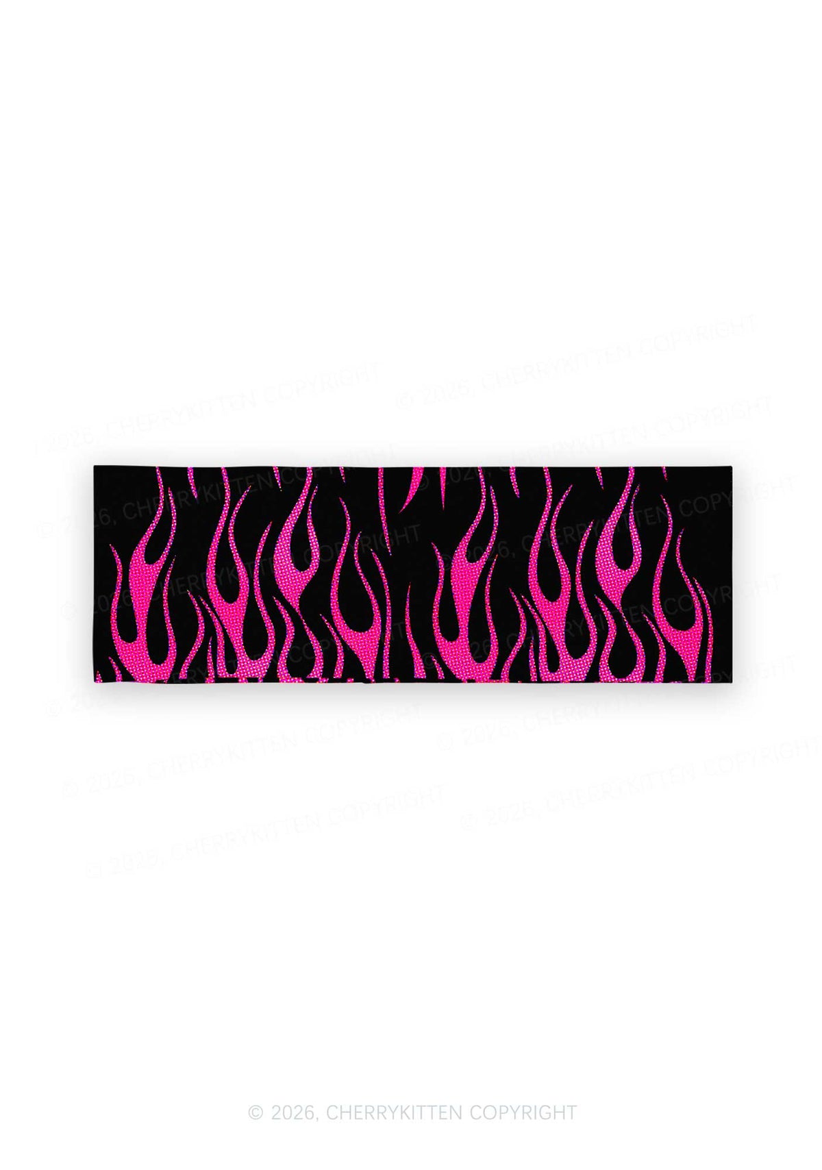 Hot Pink Flame Y2K Print Headband Cherrykitten