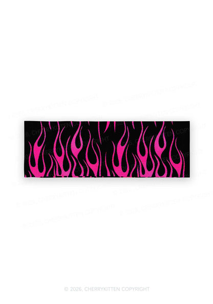 Hot Pink Flame Y2K Print Headband Cherrykitten