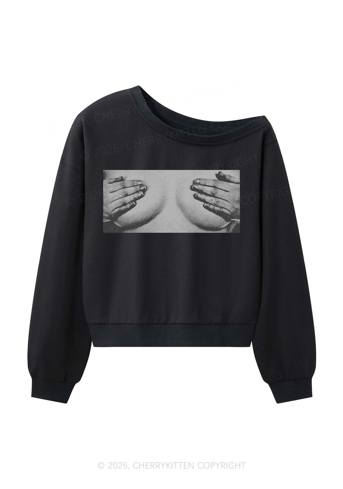 Touch Bxxbs Y2K Off Shoulder Sweatshirts Cherrykitten