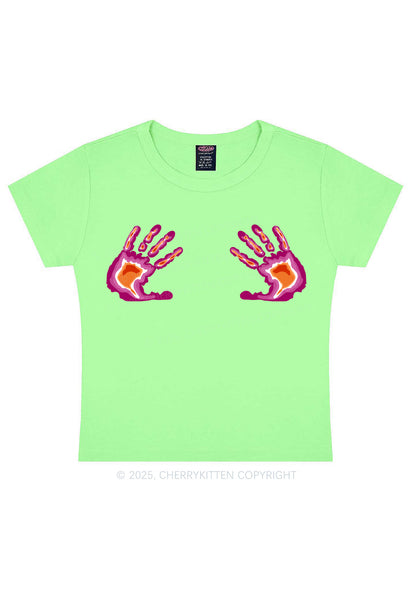 Lesbian Thermal Hands Y2K Baby Tee Cherrykitten