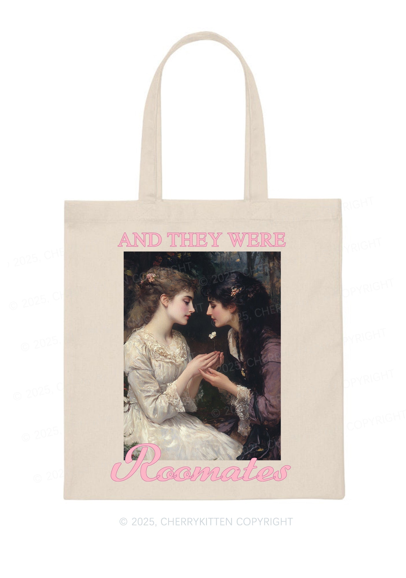 They Were Roomates Pride Y2K Canvas Tote Bag Cherrykitten