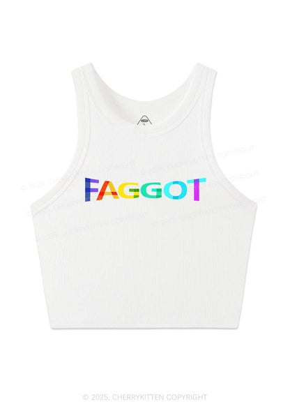 Colorful Faggot Pride Y2K Crop Tank Top Cherrykitten