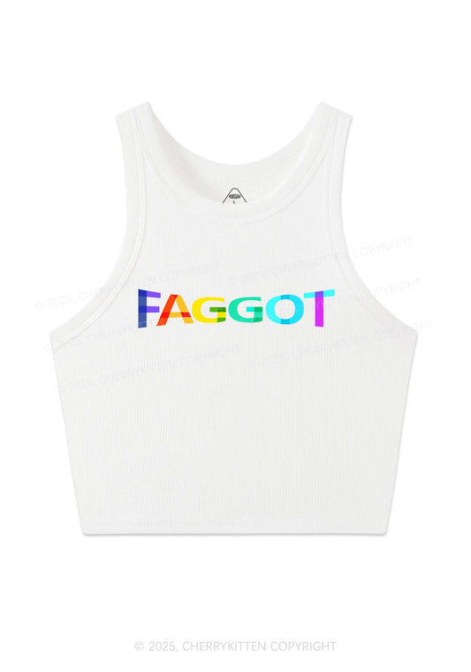 Colorful Faggot Pride Y2K Crop Tank Top Cherrykitten