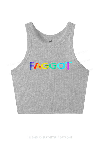 Colorful Faggot Pride Y2K Crop Tank Top Cherrykitten