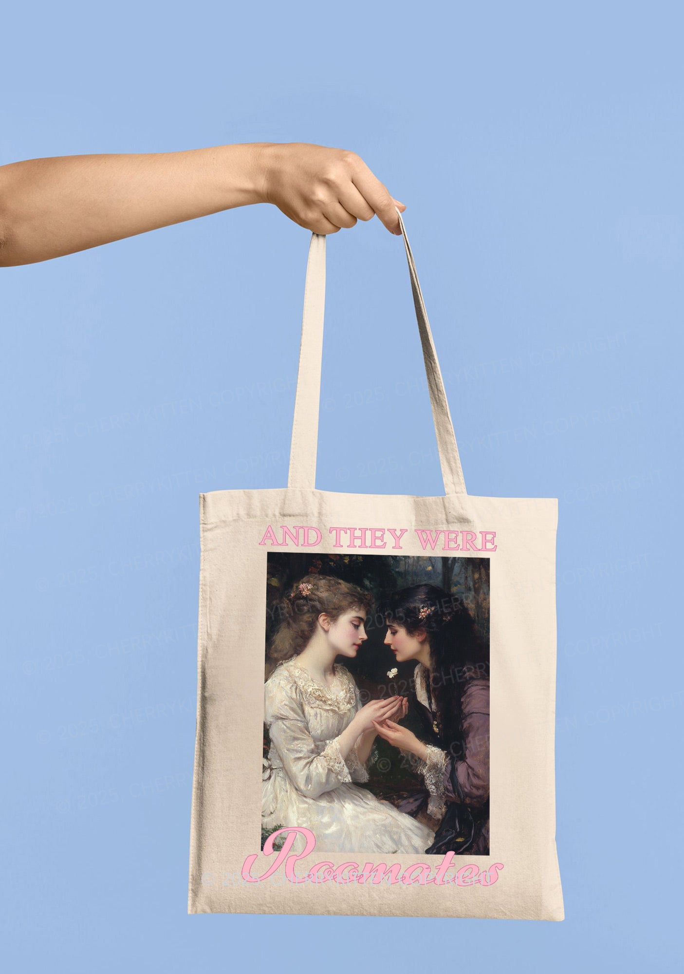 They Were Roomates Pride Y2K Canvas Tote Bag Cherrykitten