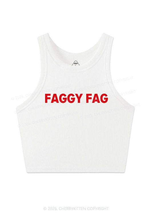 Faggy Fag Pride Y2K Crop Tank Top Cherrykitten