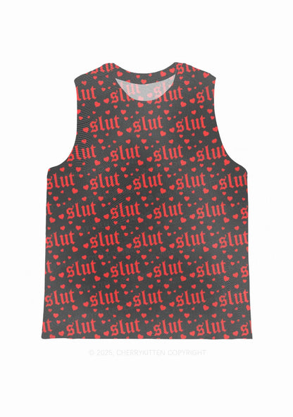 Black Slxt Y2K Mesh Muscle Tank Cherrykitten
