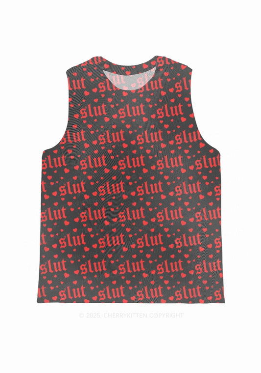 Black Slxt Y2K Mesh Muscle Tank Cherrykitten