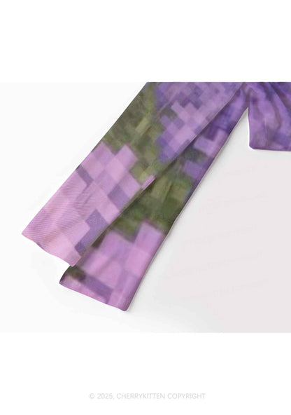 Lavender Kitten Y2K Mesh Long Sleeve Crop Top Cherrykitten